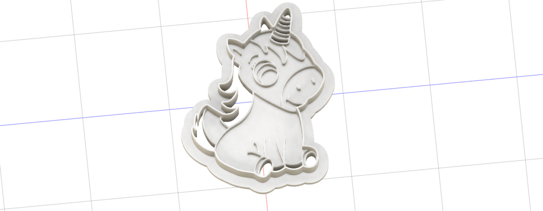 3D Printed Baby Unicorn Cookie Cutter