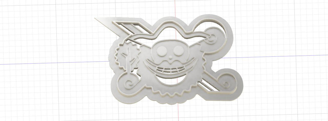 3D Printed One Piece Big Mom Jolly Roger Pirate Flag Cookie Cutter