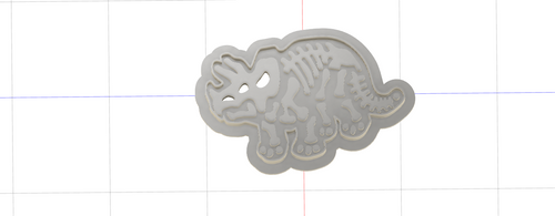 3D Model to Print Your Own Triceratops Fossil Cookie Cutter DIGITAL FILE ONLY