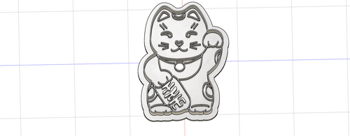 3D Model to Print Your Own Chinese Lucky Cat Cookie Cutter DIGITAL FILE ONLY