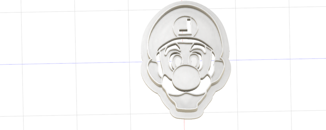 3D Printed Super Mario Bros Luigi Head Cookie Cutter