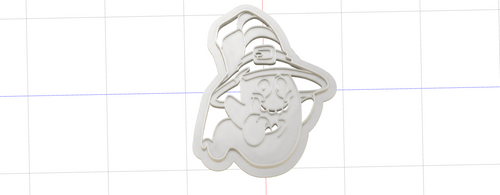 3D Model to Print Your Own Ghost in Witch Hat Cookie Cutter DIGITAL FILE ONLY