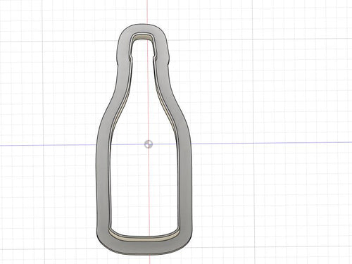 3D Model to Print Your Own Champagne Bottle Cookie Cutter DIGITAL FILE ONLY