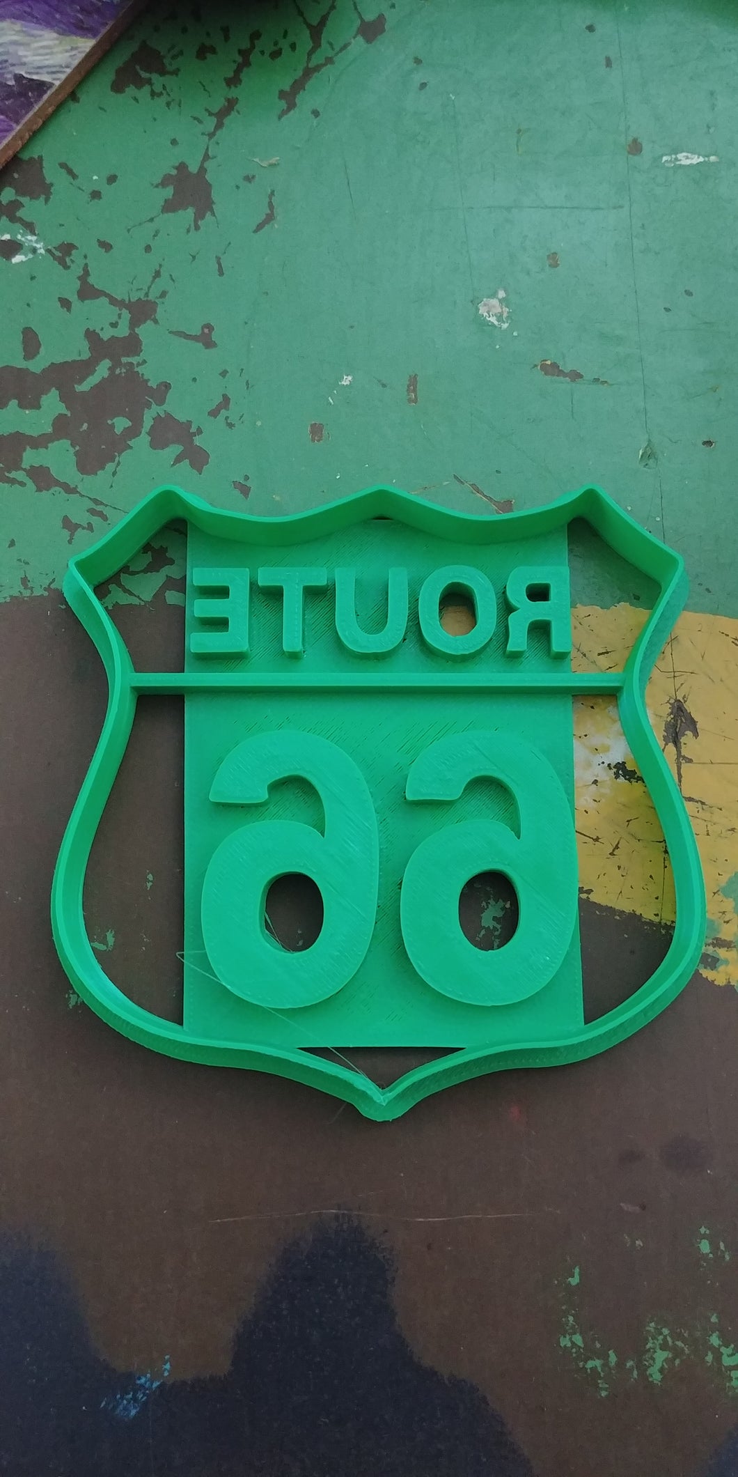 3D Printed Cookie Cutter Inspired by Route 66 Highway Sign